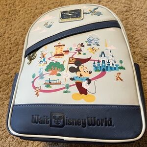 Disney World Mickey Mouse Adventure Backpack - Blue and Cream